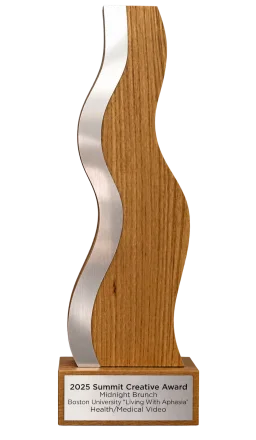 2025 Summit Creative Award trophy for Aphasia