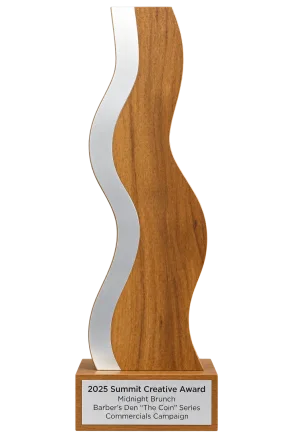 2025 Summit Creative Award trophy for Barbers Den